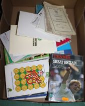 A collection of books and ephemera relating to tennis, mainly from the 1930s, 70s, and 80s