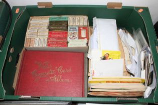 A box of assorted cigarette and tea cards, to include Will's, Player's, Brooke Bond etc, some in