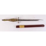 An Hermes of Solingen dagger, in leather sheath, 45cm