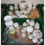 Two boxes of glass and ceramics to include Portmeirion Botanic Garden, Aynsley Cottage Garden, and