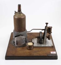 A part scratch-built stationary steam engine, h.28cm