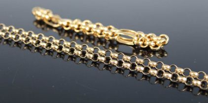 A modern 9ct gold belcher link neck chain, 44cm, together with a modern 9ct gold belcher link