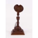 A Victorian carved wood pocket watch holder, h.20cm