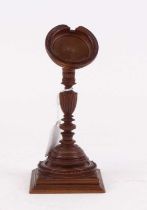 A Victorian carved wood pocket watch holder, h.20cm