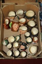A collection of Royal Doulton miniature character jugs, the largest h.10.5cm
