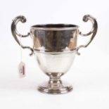 A George V silver twin handled trophy engraved The GD Association, London, Frank Crew's Cup 10.1.
