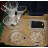A collection of Stuart Crystal to include a table epergne, a pair of dishes and a photograph frame