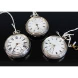 A gent's Edwardian silver cased open faced pocket watch, having keywind movement, case assayed