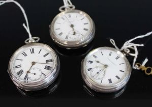 A gent's Edwardian silver cased open faced pocket watch, having keywind movement, case assayed