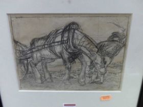 Robert Sargent Austin (1895-1973) - The workhorse, pencil drawing, 18 x 23cm Overall in good