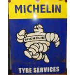 An enamel advertising sign for Michelin Tyre Services, 60 x 45cm