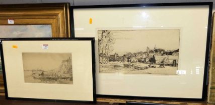 Malcolm Osborne (1880-1963) - Semur, etching, signed in pencil to the margin, 20 x 37cm; together