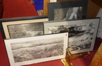 Sempson, Selbourne Hampshire, monochrome print; together with three others (4) All are in good