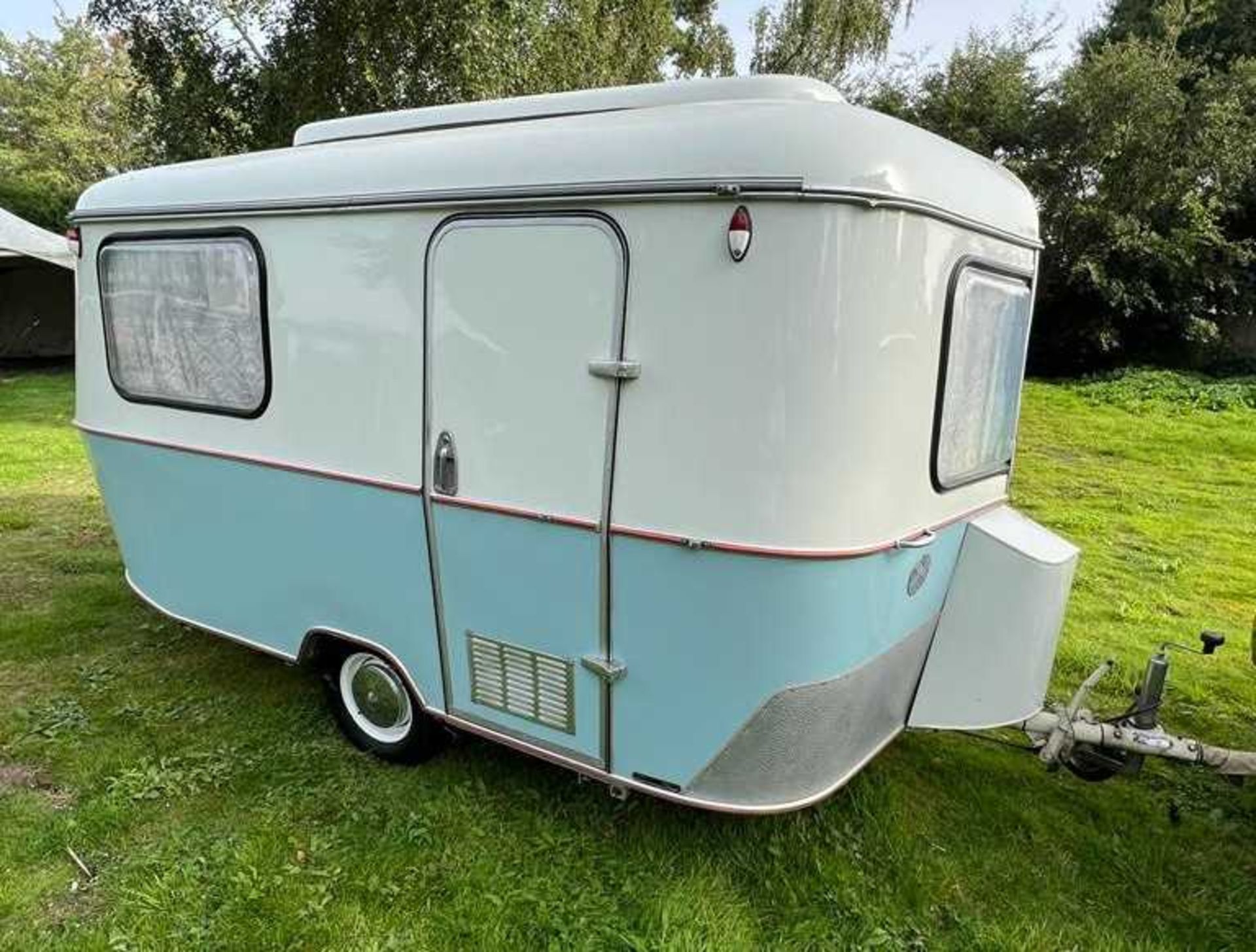 A 1972 VW Type 2 Westfalia Crossover camper van together with a 1971 Eriba Familia Caravan, both - Bild 28 aus 64