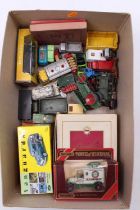 One tray of mixed diecast to include Dinky Toys, Britains lead hollow cast Farmers Glory wooden