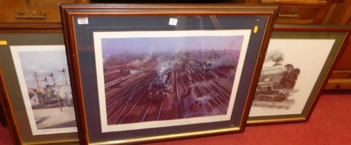 Assorted railway prints, to include Malcolm Root (b.1950) - On trial, signed and numbered in