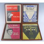 A collection of framed music scores mainly from the 1960's, to include You'll Never Walk Alone, Take