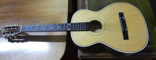 An acoustic guitar