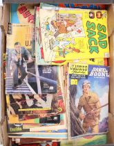 One tray of various hard back and soft back magazines and books to include The Dandy, Classics