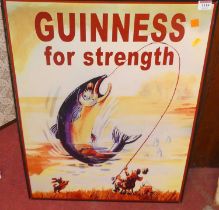 A printed tin advertising sign for Guinness, 70 x 50cm