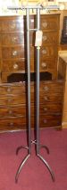 A contemporary tubular anodised metal hat stand, height 181cm