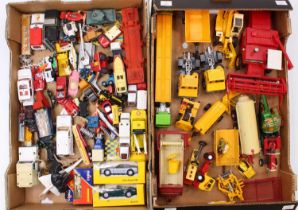 Two trays of mixed loose diecast to include Britains Majorette, Matchbox Superkings and others,