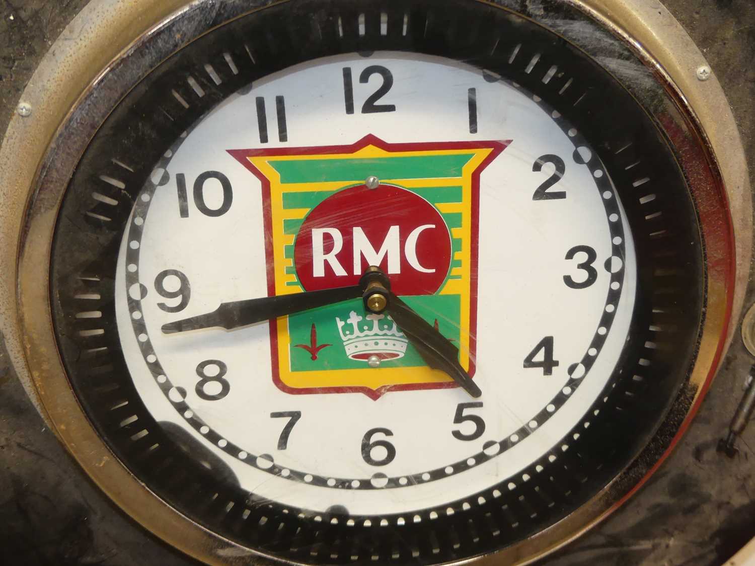 A mid-20th century RMC painted metal electric circular wall clock, dia. 55cm - Image 2 of 2