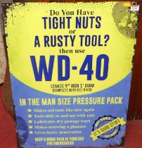 A printed tin advertising sign for WD40, 70 x 50cm