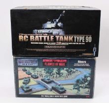A radio controlled 1/24 scale Battle tank type 90 housed in the original polystyrene packaging,