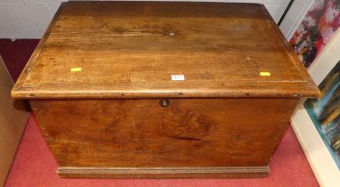 A 19th century elm blanket box, w.74cm Overall solid and usable. Splits to lid where different