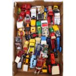 One tray containing various Matchbox, Britains, Joel, Siku, and similar, tow truck and farming