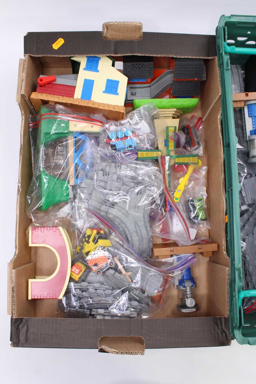 Two trays containing a collection of Thomas the Tank ER TL and Tomy action figures and playsets - Image 3 of 3