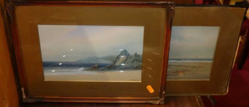 G. Trevor - Pair; Lowtide and On the Devon Coast, watercolours, each heightened with white, signed