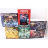 A collection of mixed plastic kits and popular culture board games to include Warhammer Underworlds,