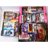 Three trays containing a quantity of boxed diecast to include Britains, ERTL Siku and others,
