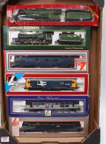 A collection of six various boxed Lima, Replica and Hornby 00 gauge model trains to include a Lima