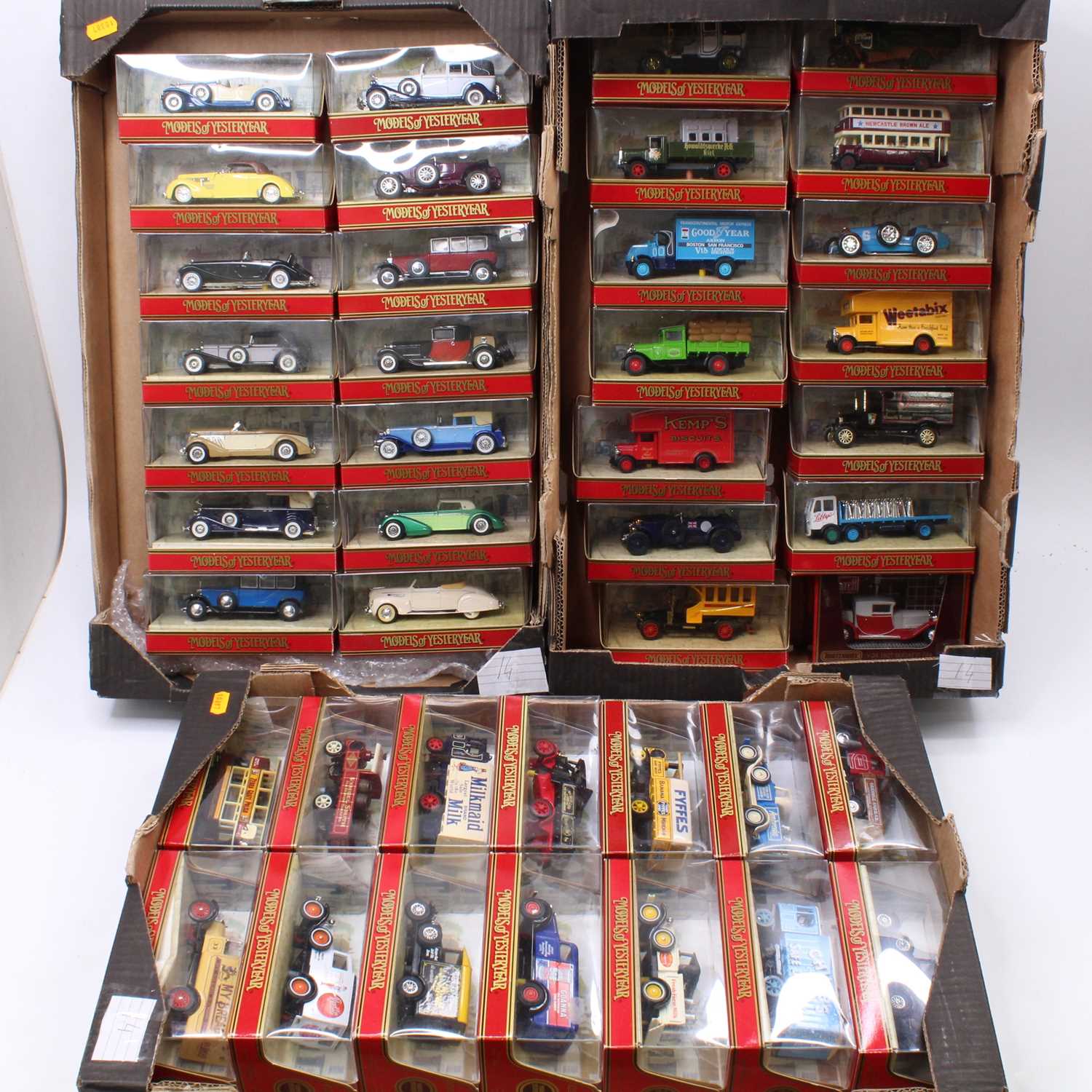 42 various boxed Matchbox Models of Yesteryear, all housed in original red ground window boxes to