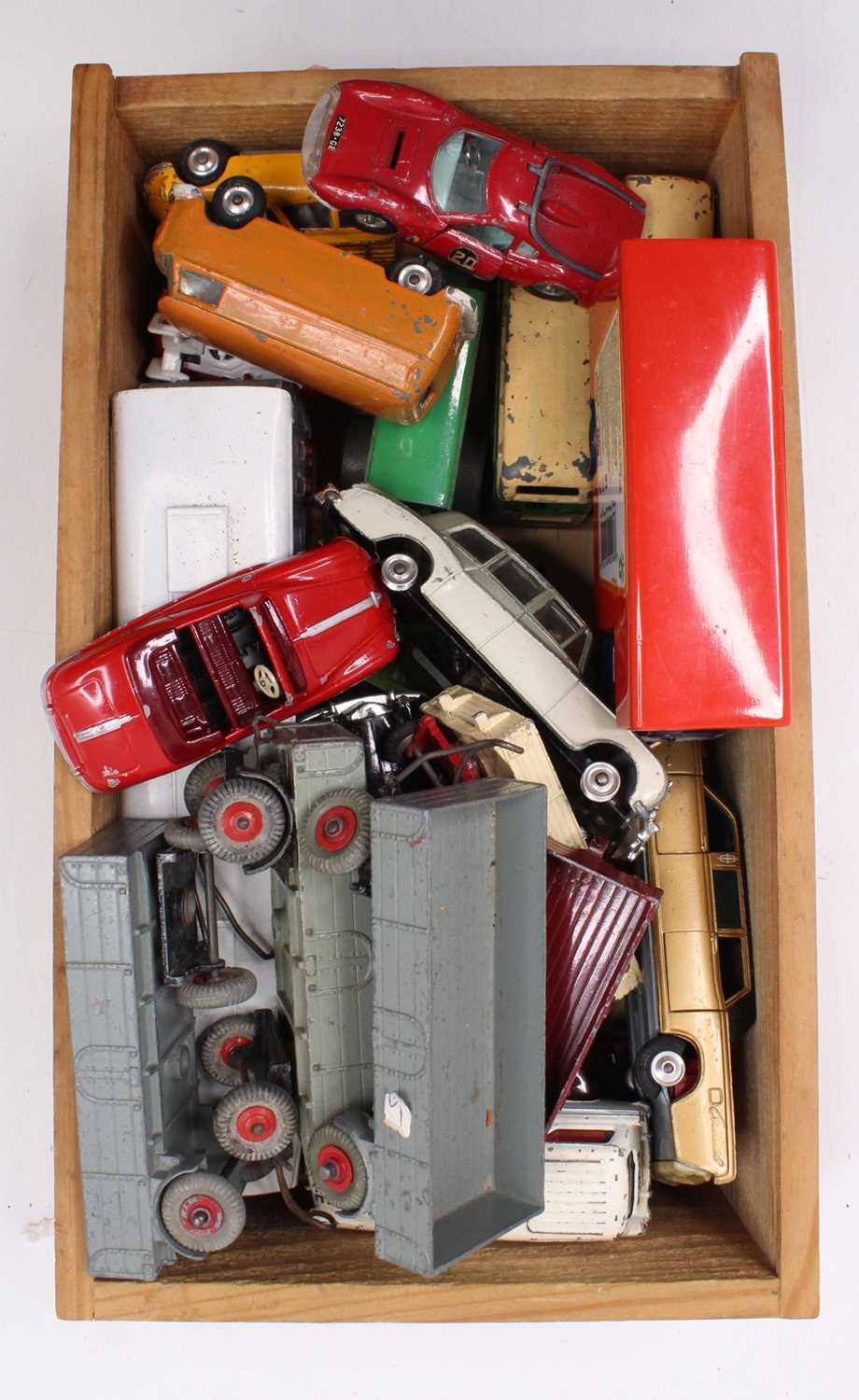 Various playworn repainted Corgi and Dinky Toy diecast, to include Corgi Toys ERF model 44G delivery