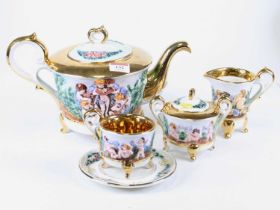 A Capo di Monte six-place tea service