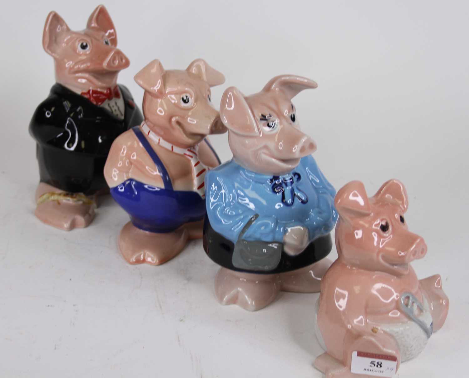 Four Wade NatWest piggy banks (one a/f), largest 17cm