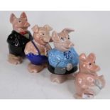 Four Wade NatWest piggy banks (one a/f), largest 17cm