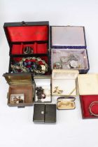 A collection of miscellaneous items to include a 1970s silver hinged bangle with floral engraved