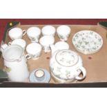 A Wedgwood six-place setting tea service in the Wild Strawberry pattern, R4406 8 cups, 8 saucers,