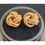 A pair of 9ct gold 'ball of wool' ear studs, 2.5g, dia.13mm