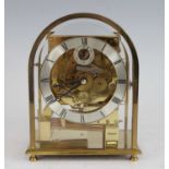 A Kieninger lacquered brass mantel clock, late 20th century, having a three train eight-day Grande