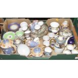 A box of miscellaneous china, to include Japanese eggshell teawares, Czechoslovakian tea cups and