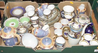 A box of miscellaneous china, to include Japanese eggshell teawares, Czechoslovakian tea cups and