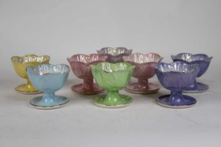A collection of Maling lustre ware ice cream bowls