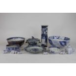 A collection of 18th century and later Chinese ceramics, to include a blue and crackle glaze