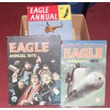 A collection of children's annuals, mainly being Eagle examples dating from the 1970s; together with